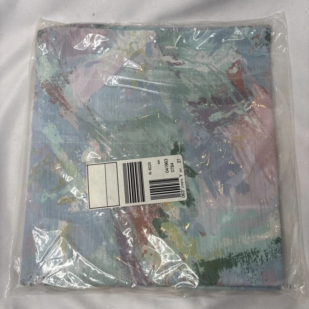 Iliad Pole‎ Top Blouson Valance China Blue Tea Rose Watercolor Abstract 82x15